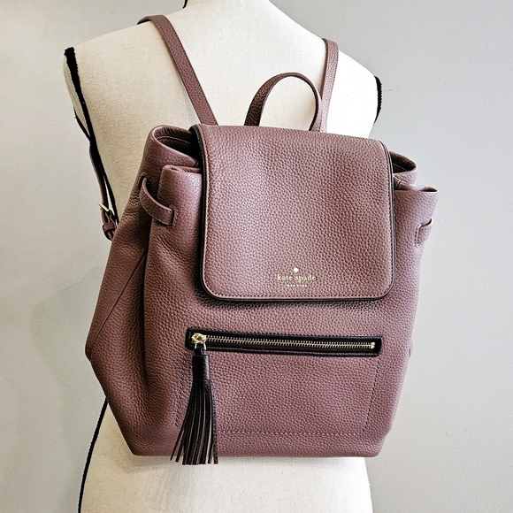 Kate Spade Backpack Pebbled Pink Leather 'Chester Street' Drawstring Backpack - Picture 2 of 16